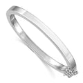 Sterling Silver RH-plated Polished 4mm w/ Safety Hinged Children's Bangle, 4 mm, 11.32 g