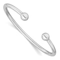 Sterling Silver Rhodium-plated Polished 3mm Children's Cuff Bangle, 6.5 mm