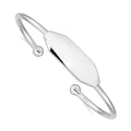 Sterling Silver Rhodium-plated Polished ID Children's Cuff Bangle, 8 mm, 5.43 g