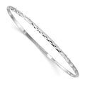 Sterling Silver RH-plated Polished & D/C 2mm Slip On Children's Bangle, 6.75 x 2 mm