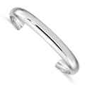 Sterling Silver Rhod-plated Polished & Domed 6mm Children's Cuff Bangle, 6 mm