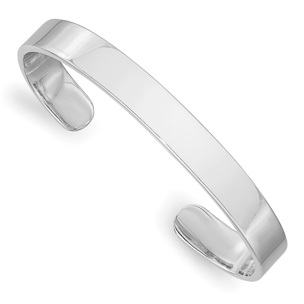 Sterling Silver Rhodium-plated Polished 6mm Children's Cuff Bangle, 6 mm, 4.87 g