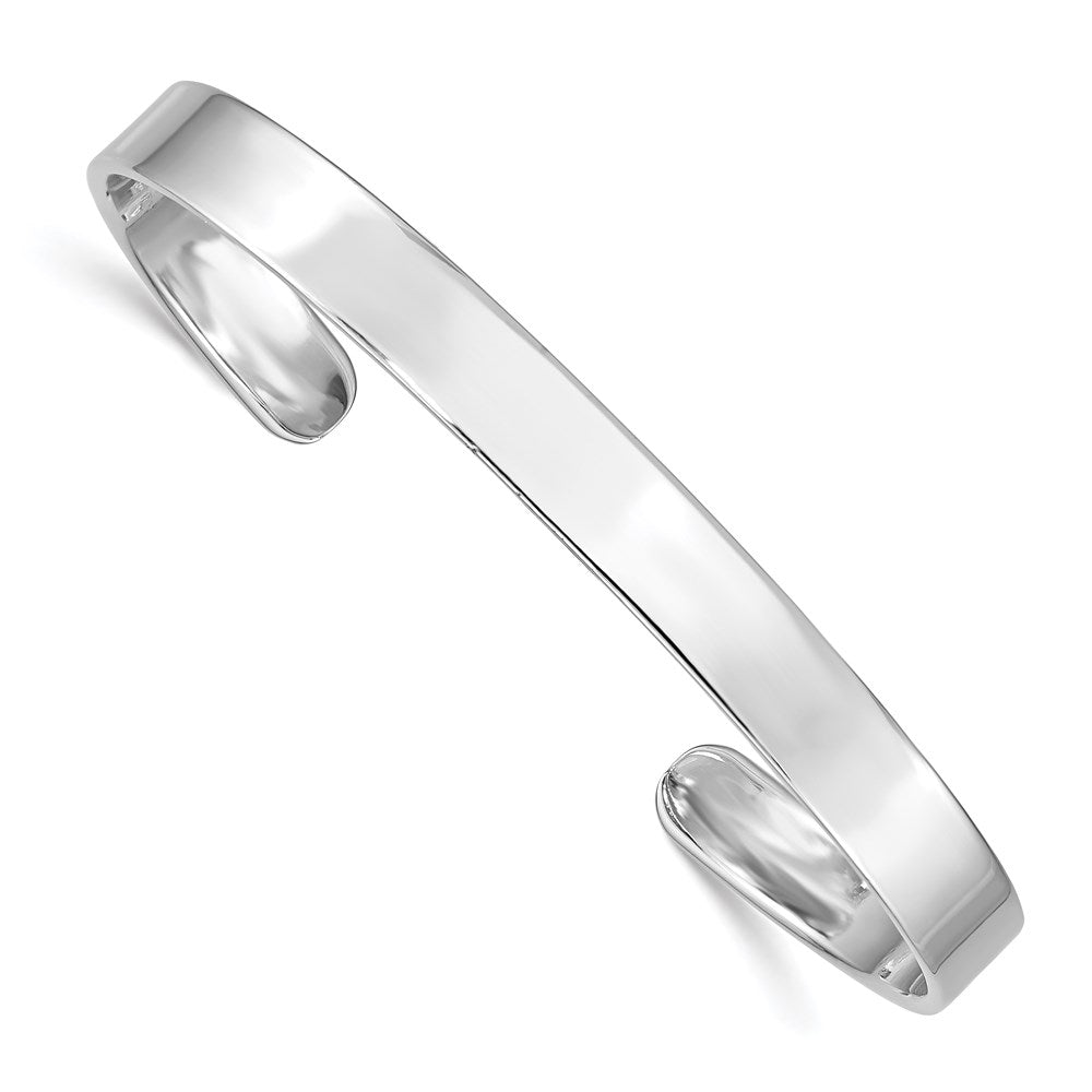 Sterling Silver Rhodium-plated Polished 6mm Children's Cuff Bangle, 7 x 6 mm