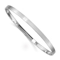 Sterling Silver Rhodium-plated 4.00mm Satin Slip-on Bangle, 8 x 4 mm
