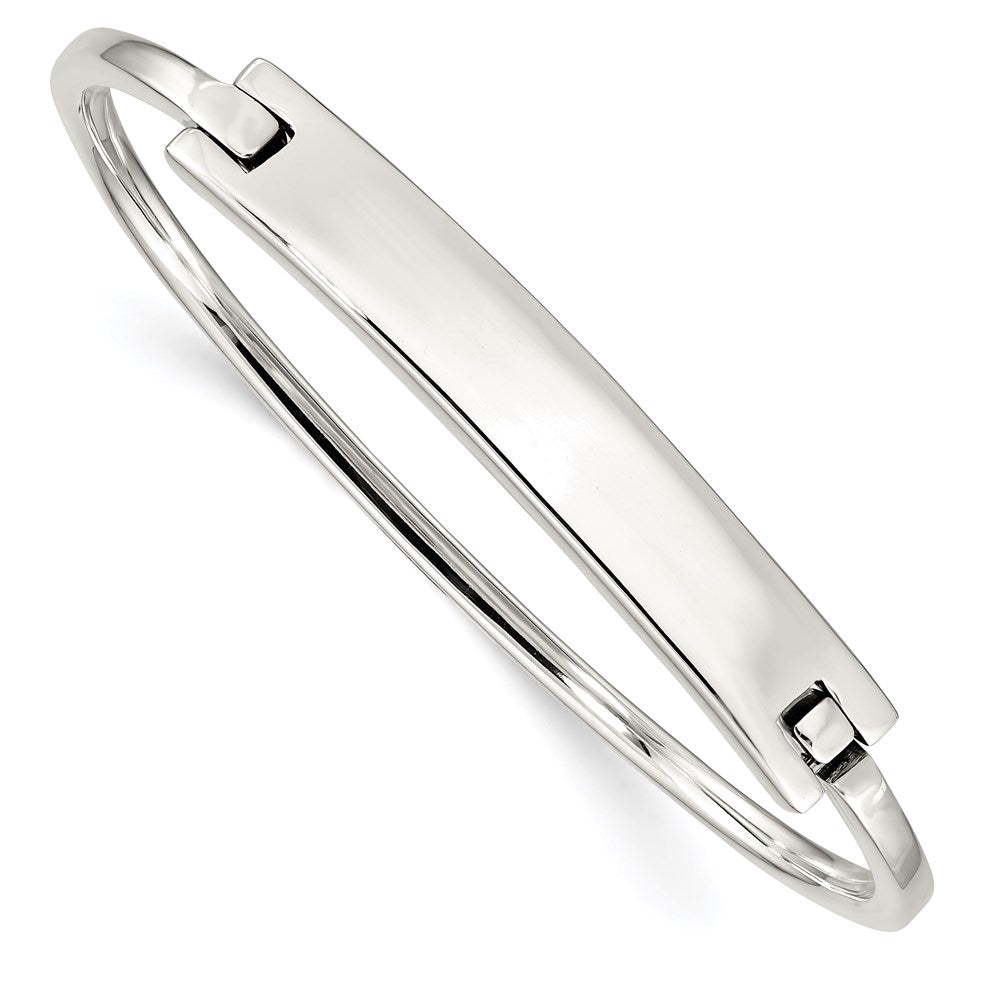 Sterling Silver ID Hinged Bangle, 3 mm