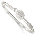 Sterling Silver Polished Shell Bangle, 7.5 x 29 mm