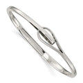 Sterling Silver Interlocking Slip-on Bangle, 8 mm