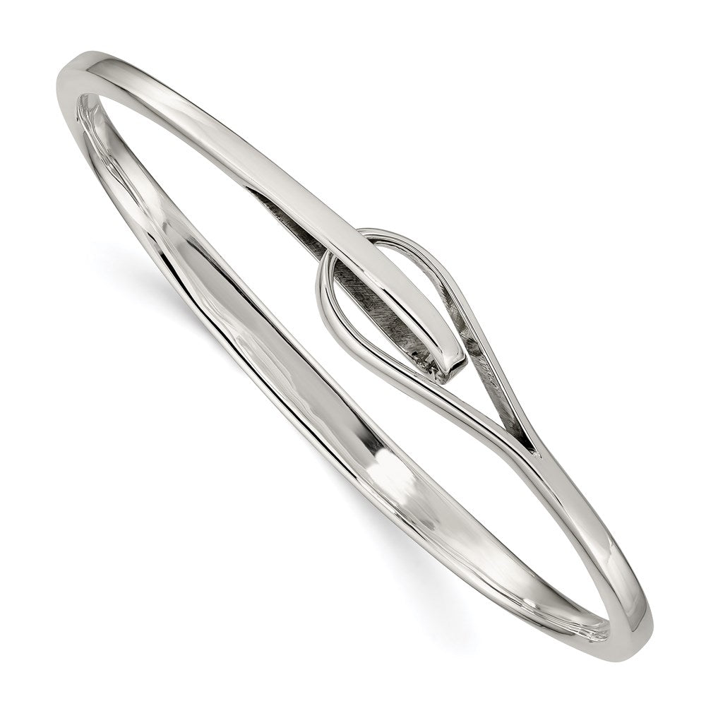 Sterling Silver Interlocking Slip-on Bangle, 8 mm