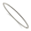 Sterling Silver Antiqued 3mm Twisted Slip-on Bangle, 8 x 3 mm