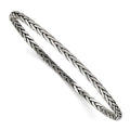 Sterling Silver Antiqued 3mm Slip-on Bangle, 3 mm