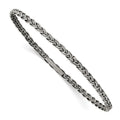 Sterling Silver Antiqued 3.5mm Slip-on Bangle, 8 x 3.5 mm