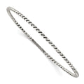 Sterling Silver Antiqued 2mm Twisted Slip-on Bangle, 8 x 2 mm