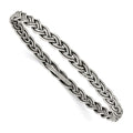 Sterling Silver Antiqued 5.25mm Slip-on Bangle, 8 x 5.25 mm, 9.9 g