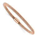 Sterling Silver Rose-tone Fancy Chain Magnetic Clasp Bracelet, 7.5 x 4.2 mm
