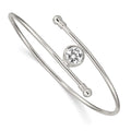 Sterling Silver Polished CZ Bangle, 13.37 mm