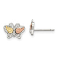 Landstrom's Mt. Rushmore Black Hills Sterling Silver 12K Gold Accents Butterfly Post Stud Earrings, 8 x 10 mm