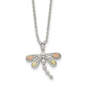 Landstrom's Mt. Rushmore Black Hills Sterling Silver 12K Gold Accents Dragonfly18 inch Spring Ring Clasp Necklace, 18 mm