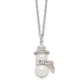 Landstrom's Mt. Rushmore Black Hills Sterling Silver 12K Gold Accents Imitation Pearl Snowman 18 inch Spring Ring Clasp Necklace, 18 mm