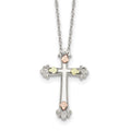 Landstrom's Mt. Rushmore Black Hills Sterling Silver 12K Gold Accents Cross 18 inch Spring Ring Clasp Necklace, 18 x 16.07 mm