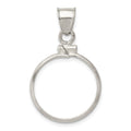 Wideband Distinguished Coin Jewelry Sterling Silver Polished 19.1 x 1.5mm $0.01 Screw Top Coin Bezel Pendant, 32.3 x 19.8 mm