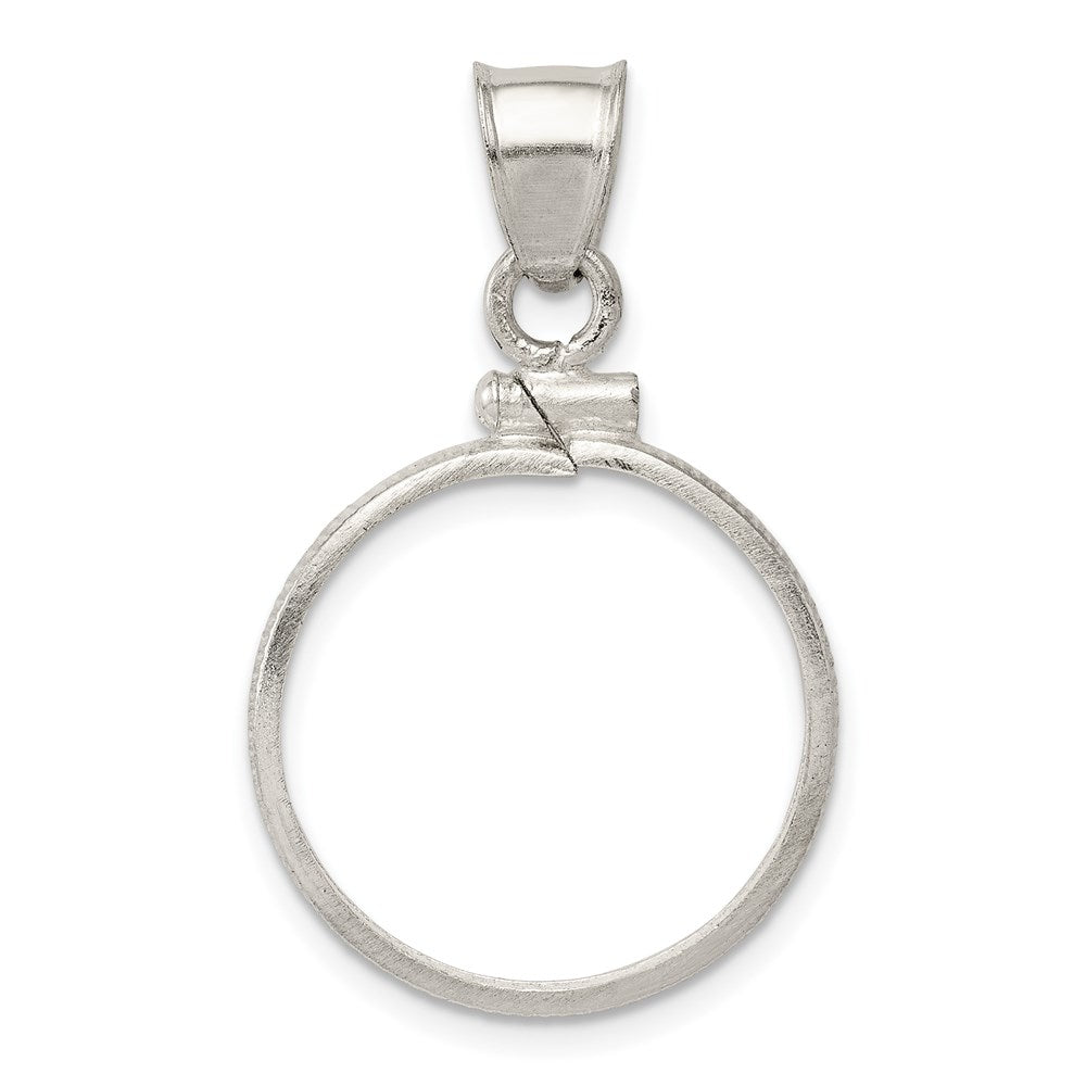 Wideband Distinguished Coin Jewelry Sterling Silver Polished 19.1 x 1.5mm $0.01 Screw Top Coin Bezel Pendant, 32.3 x 19.8 mm