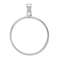 Wideband Distinguished Coin Jewelry Sterling Silver Polished 38.2 x 2.8mm Screw Top Coin Bezel Pendant, 53 x 40.25 mm