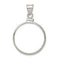 Wideband Distinguished Coin Jewelry Sterling Silver Polished 24.1 x 1.7mm $0.25 Screw Top Coin Bezel Pendant, 38.25 x 25 mm