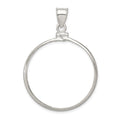 Wideband Distinguished Coin Jewelry Sterling Silver Polished 30.5 x 2.1mm $0.50 Screw Top Coin Bezel Pendant, 44.5 x 32.15 mm