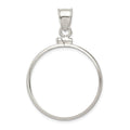 Wideband Distinguished Coin Jewelry Sterling Silver Polished 26.4 x 1.8mm Susan B. Anthony Screw Top Coin Bezel Pendant, 41.1 x 27.8 mm