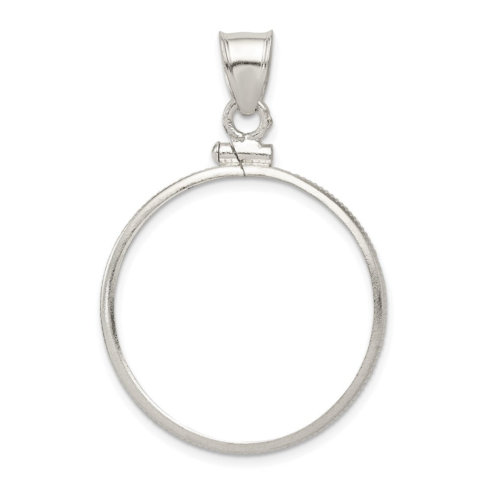 Wideband Distinguished Coin Jewelry Sterling Silver Polished 26.4 x 1.8mm Susan B. Anthony Screw Top Coin Bezel Pendant, 41.1 x 27.8 mm