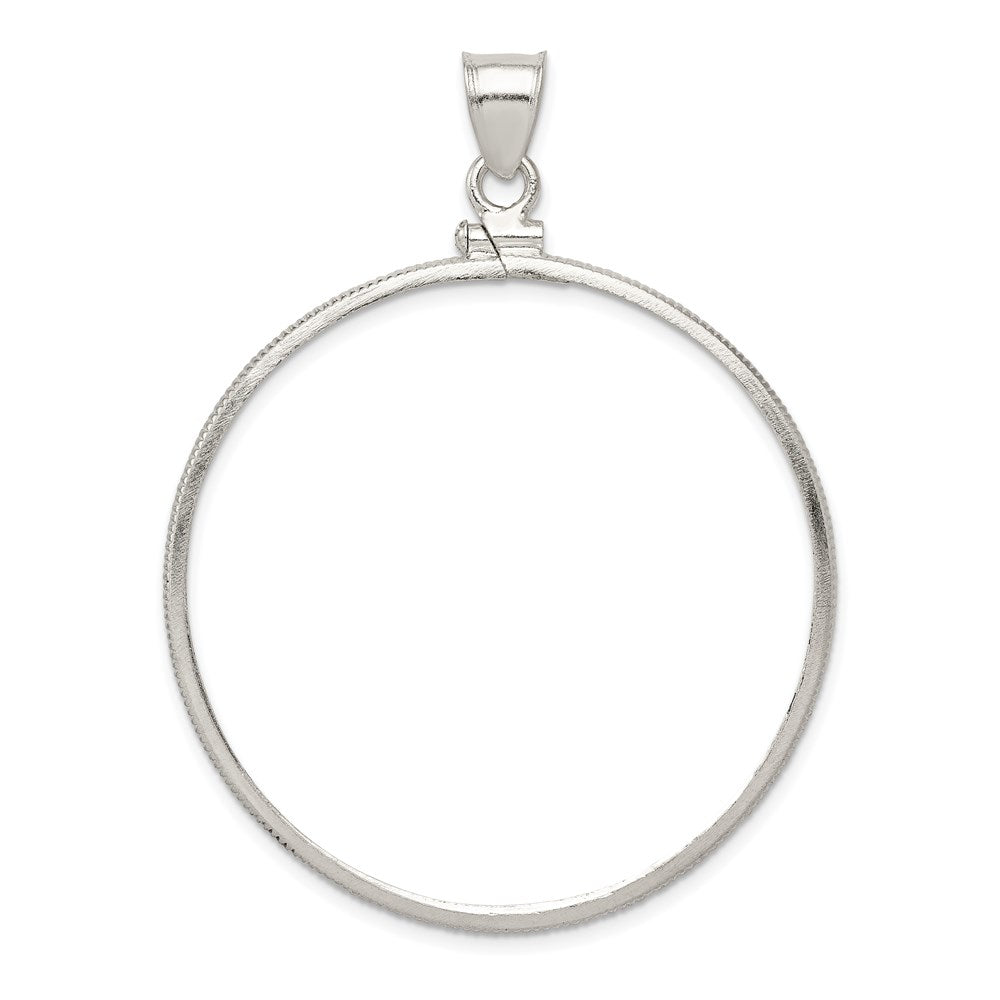 Wideband Distinguished Coin Jewelry Sterling Silver Polished 40.6 x 3.1mm Screw Top Coin Bezel Pendant, 53.4 x 41.6 mm