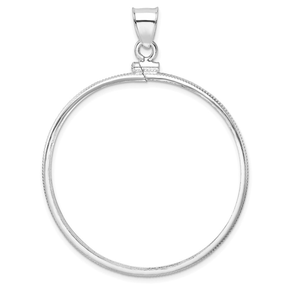 Wideband Distinguished Coin Jewelry Sterling Silver Polished 39.4 x 3.1mm 1 oz. Screw Top Coin Bezel Pendant, 54 x 40.25 mm