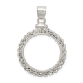 Wideband Distinguished Coin Jewelry Sterling Silver Polished Rope 21.1 x 2.0mm $0.05 Screw Top Coin Bezel Pendant, 40.8 x 28 mm