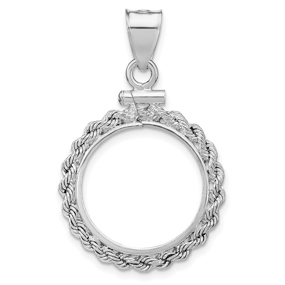 Wideband Distinguished Coin Jewelry Sterling Silver Polished Rope 18 x 1.2mm $0.10 Screw Top Coin Bezel Pendant, 36 x 23.3 mm