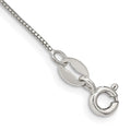 Sterling Silver .6mm Box Chain Anklet, 10 x 0.6 mm