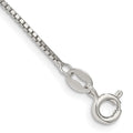 Sterling Silver 1.1mm Box Chain Anklet, 10 x 1.1 mm