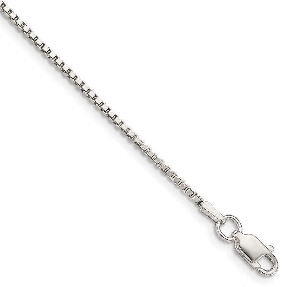 Sterling Silver 1.4mm Box Chain, 7 x 1.4 mm