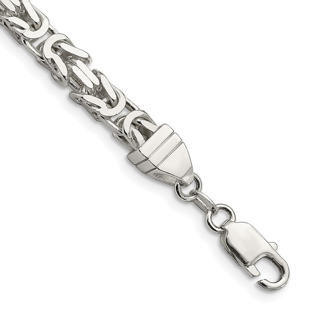 Sterling Silver 6mm Byzantine Chain, 8 x 6 mm