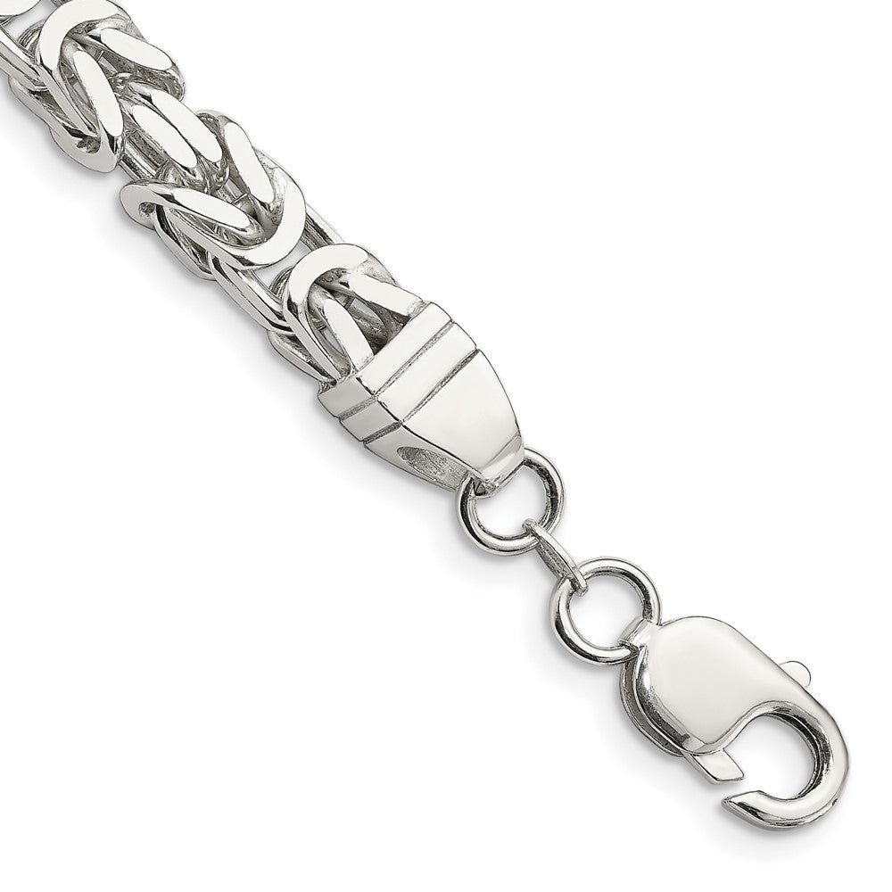 Sterling Silver 7.5mm Byzantine Chain, 9 x 7.5 mm