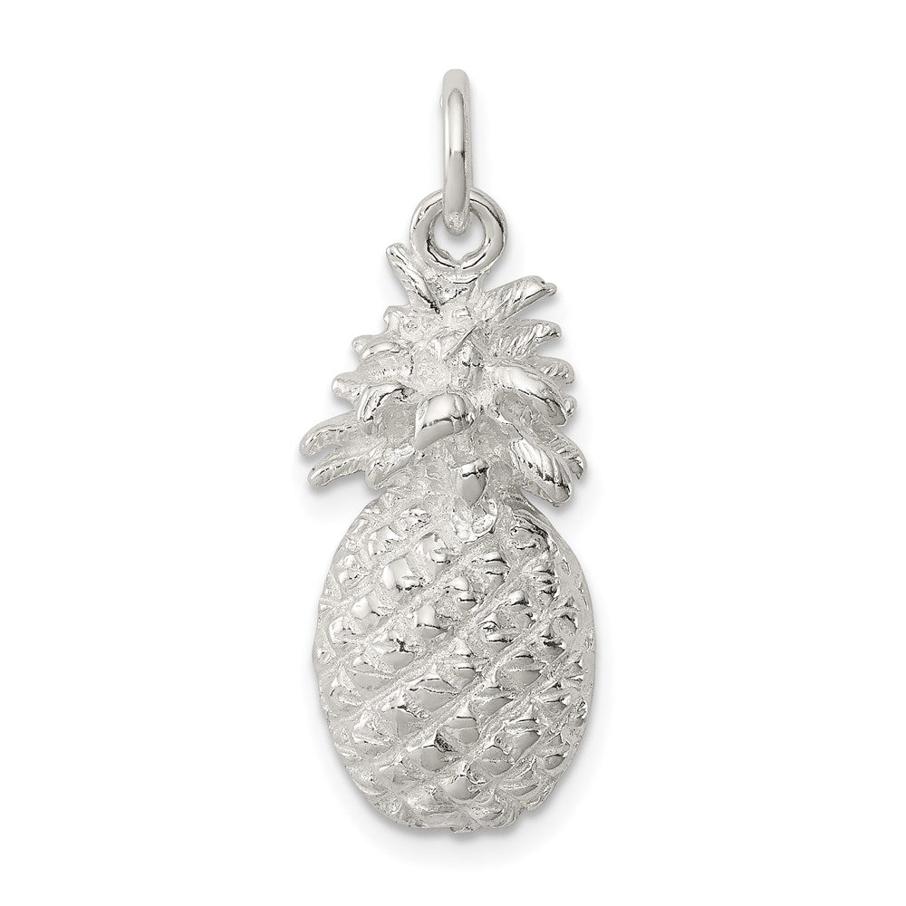 Sterling Silver Pineapple Charm, 25 x 11 mm