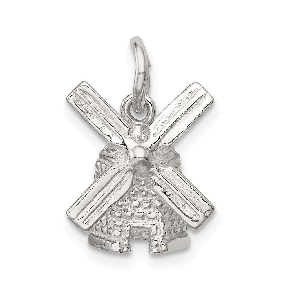 Sterling Silver Windmill Charm, 15 x 12 mm