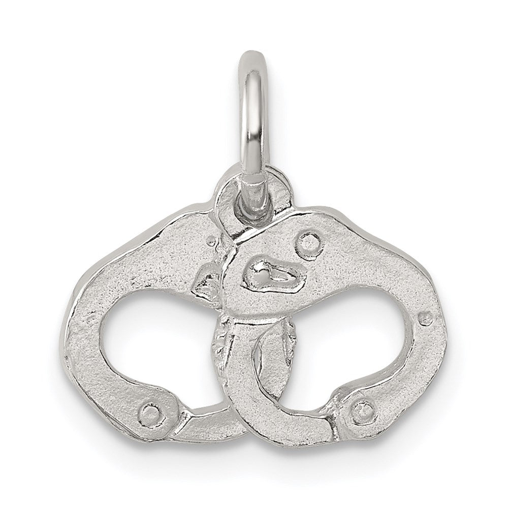 Sterling Silver Handcuffs Charm, 11 x 17 mm