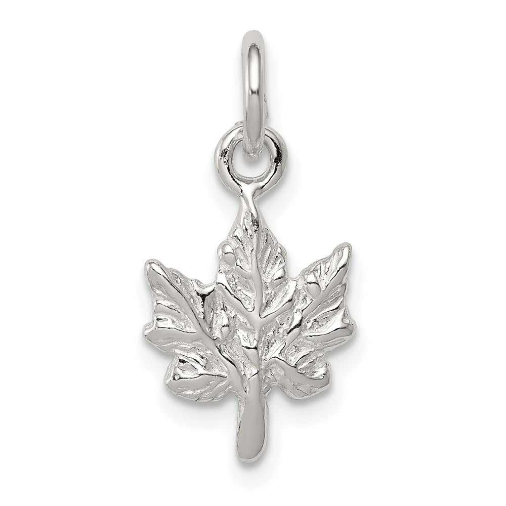 Sterling Silver Maple Leaf Charm, 17 x 11 mm