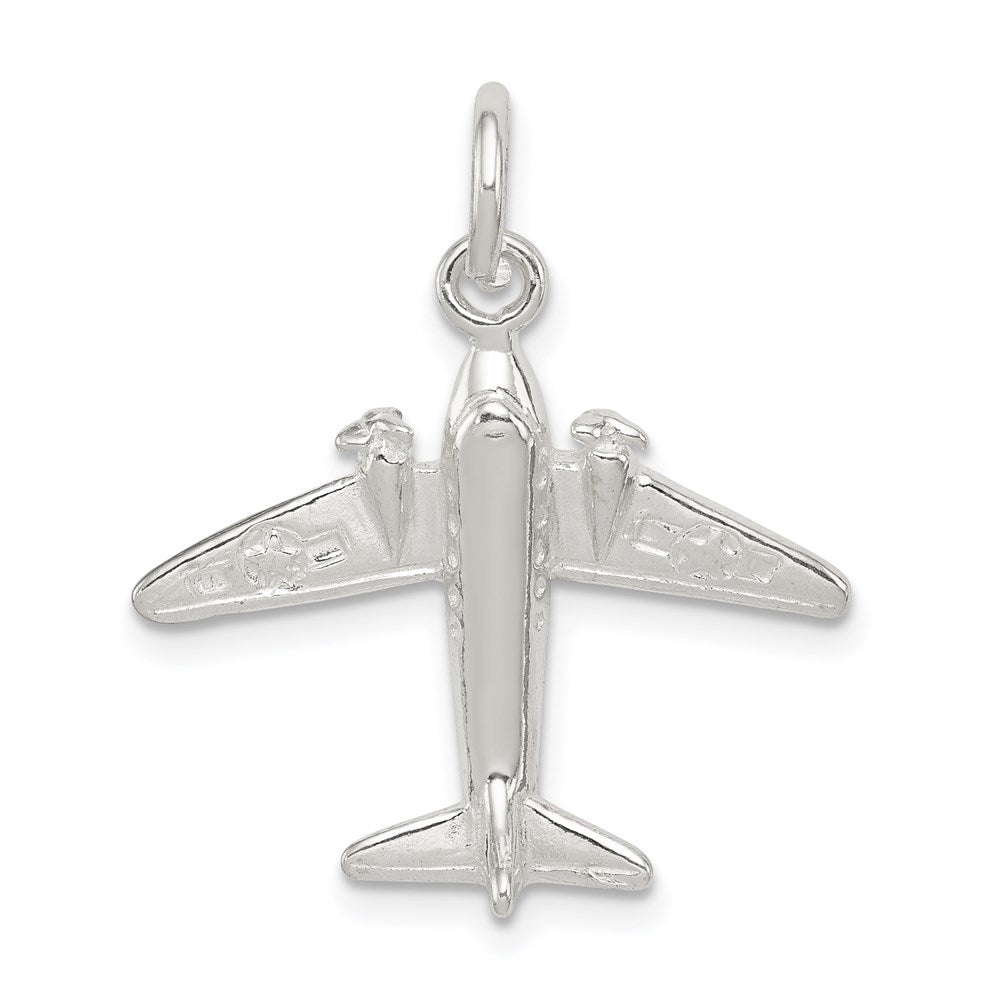 Sterling Silver Jet Charm, 20 x 21 mm