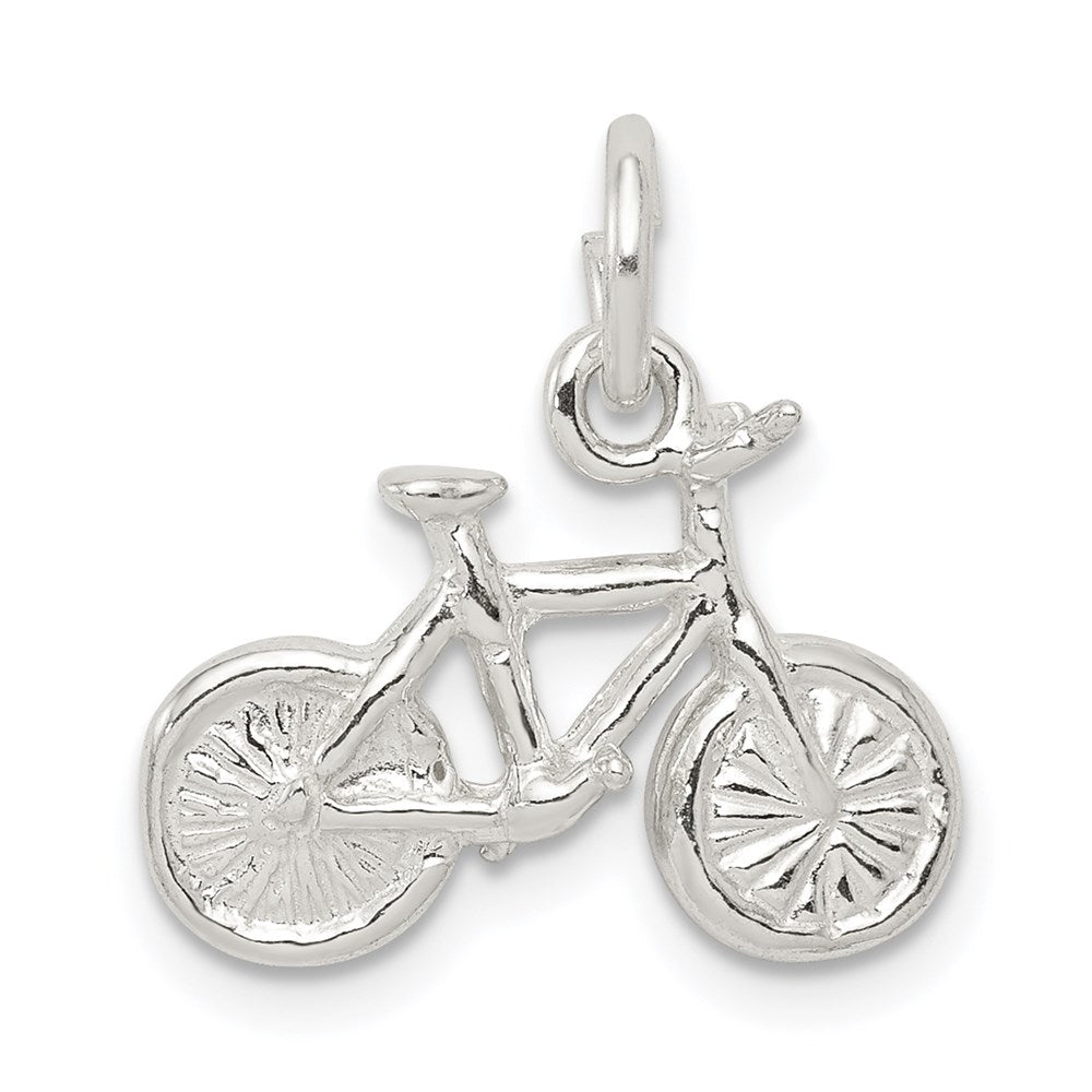 Sterling Silver Bicycle Charm, 13 x 17 mm