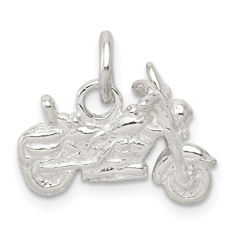 Sterling Silver Motorcycle Charm, 14.5 x 17 mm