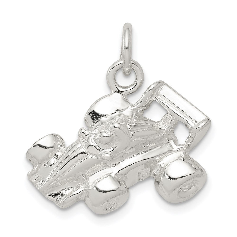 Sterling Silver Race Car Charm, 17 x 21 mm