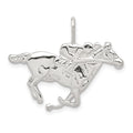 Sterling Silver Race Horse Charm, 25 x 30 mm
