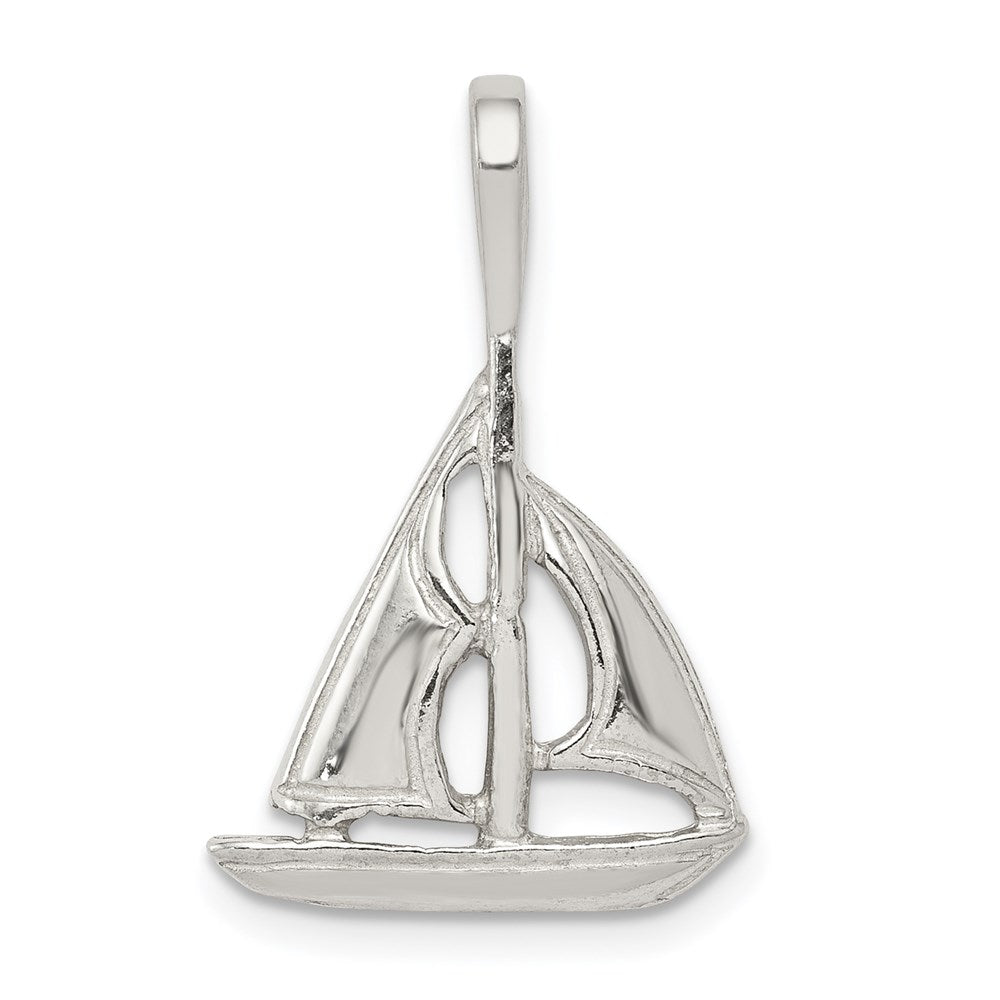 Sterling Silver Sailboat Charm, 25 x 16 mm