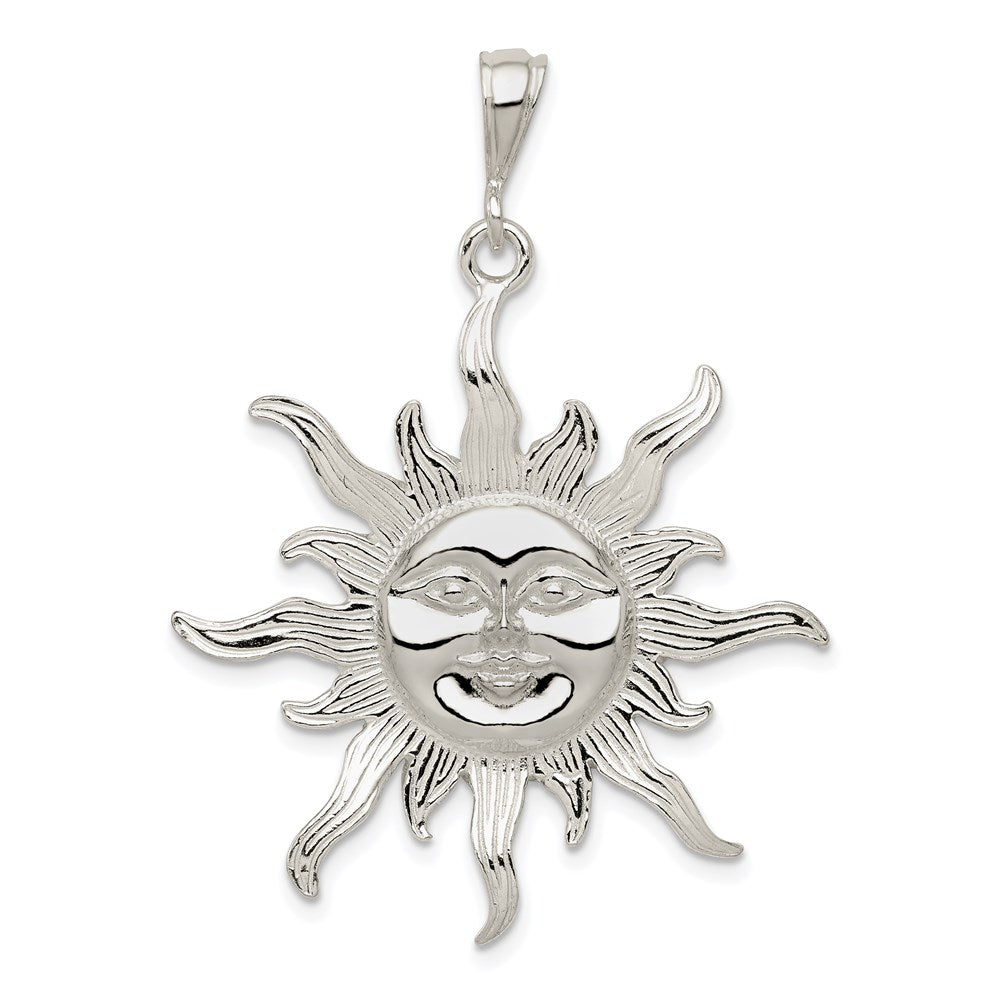 Sterling Silver Sun Pendant, 28 x 22 mm